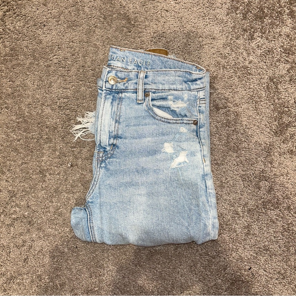 American Eagle Outfitters Women's Super High Rise Ankle Straight Jeans